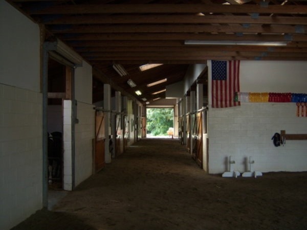 Barn aisle looking toward the light